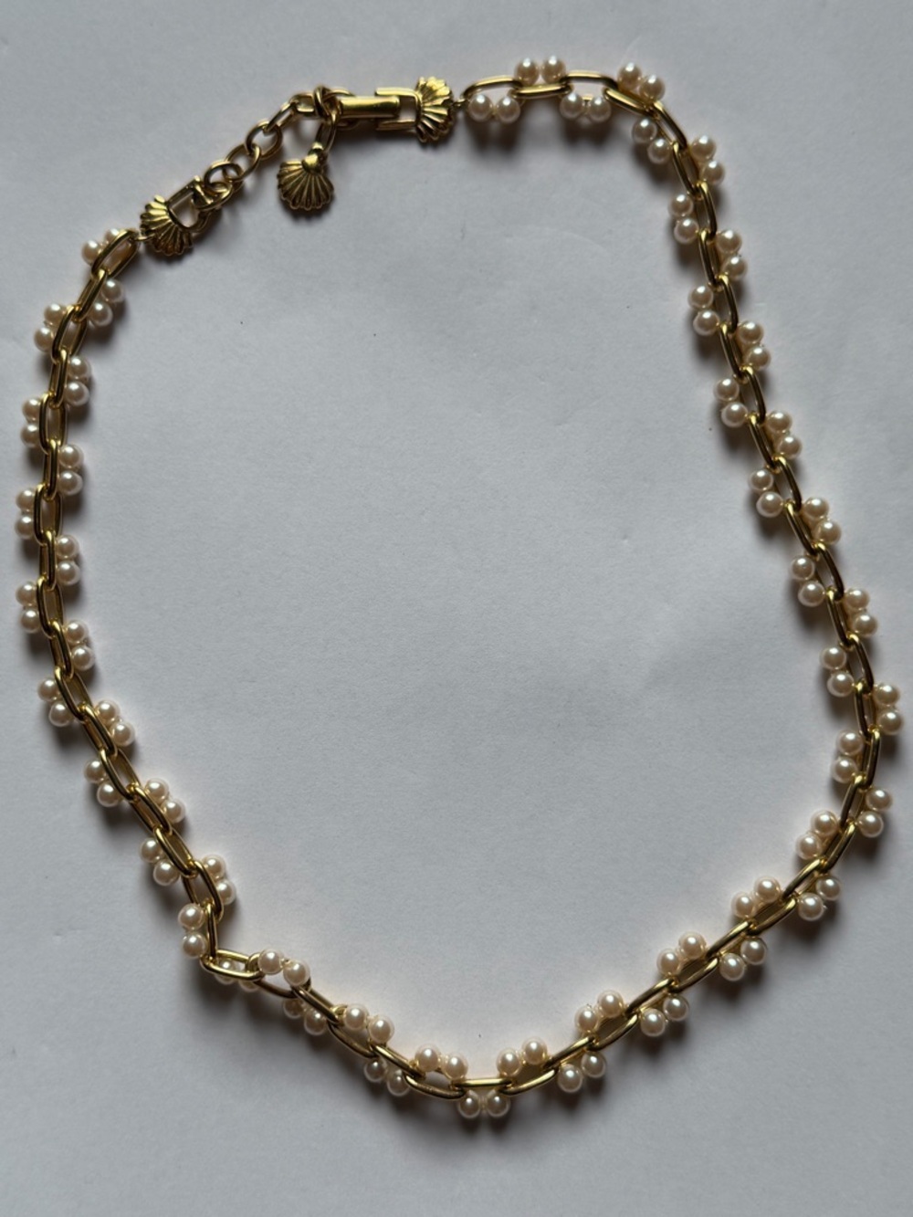 Vintage Signed Richelieu Gold Chain Faux Pearl Elegant necklace 20"